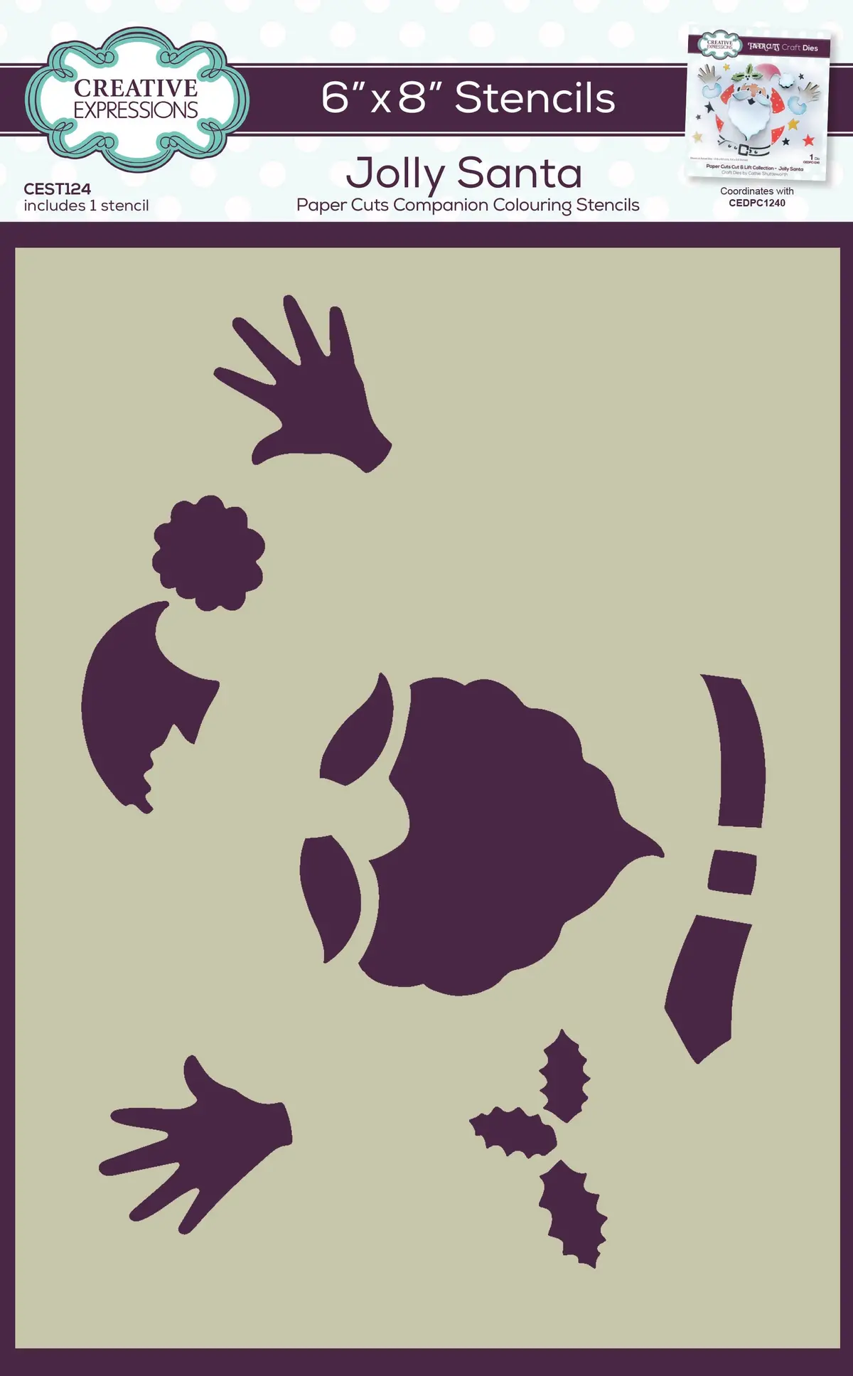 Creative Expressions Jolly Santa Companion Colouring Stencil 6 In X 8 In 1
