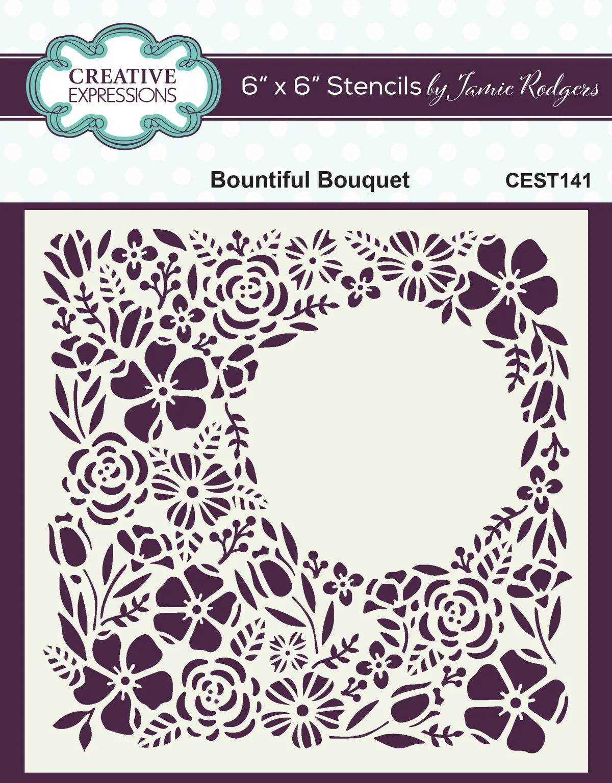 Creative Expressions Jamie Rodgers Bountiful Bouquet 6 In X 6 In Stencil 1
