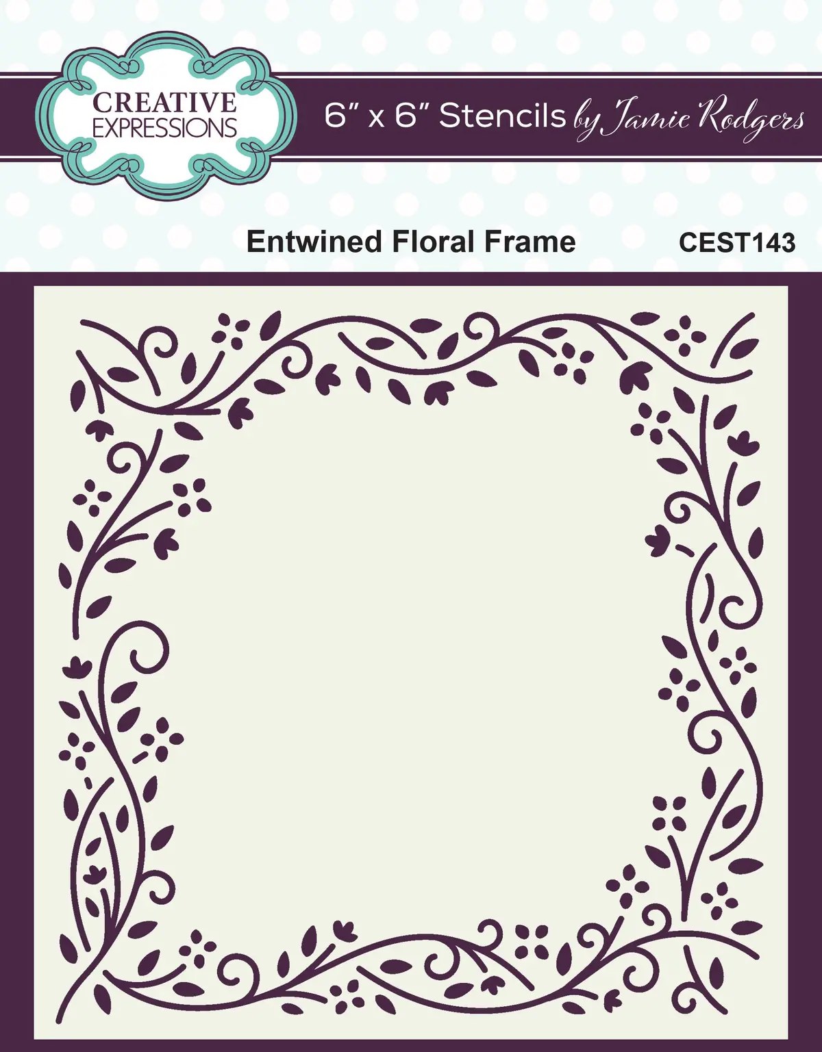 Creative Expressions Jamie Rodgers Entwined Floral Frame 6 In X 6 In Stencil 1