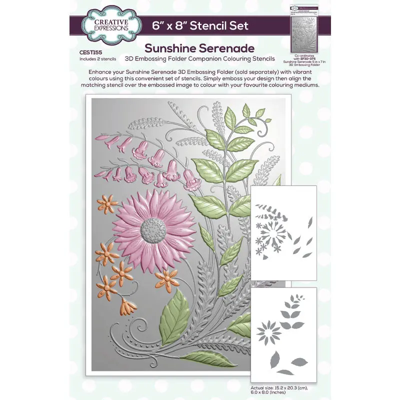 Creative Expressions Sunshine Serenade Companion Colouring Stencil 6 In X 8 In Set Of 2 1