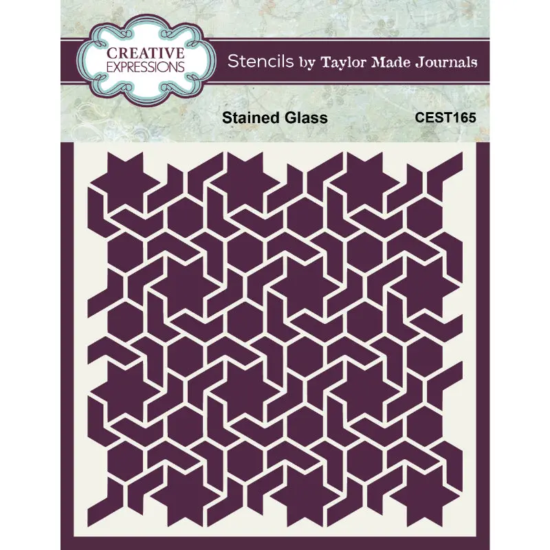 Creative Expressions Taylor Made Journals Stained Glass 6 In X 6 In Stencil 1