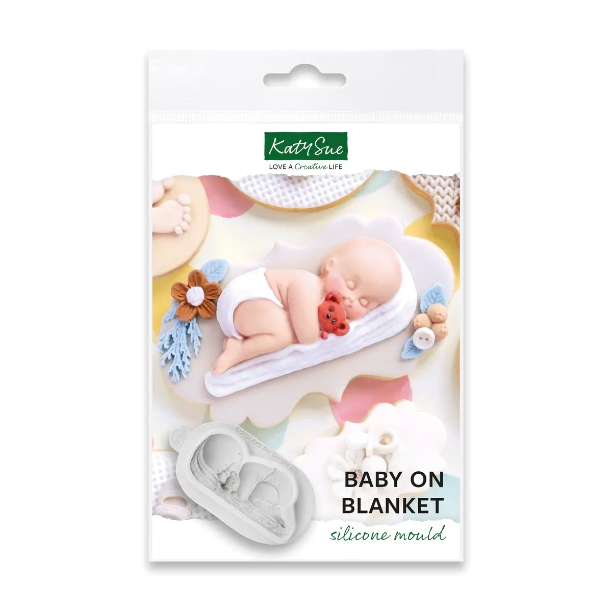 Baby On Blanket Silicone Mould 1
