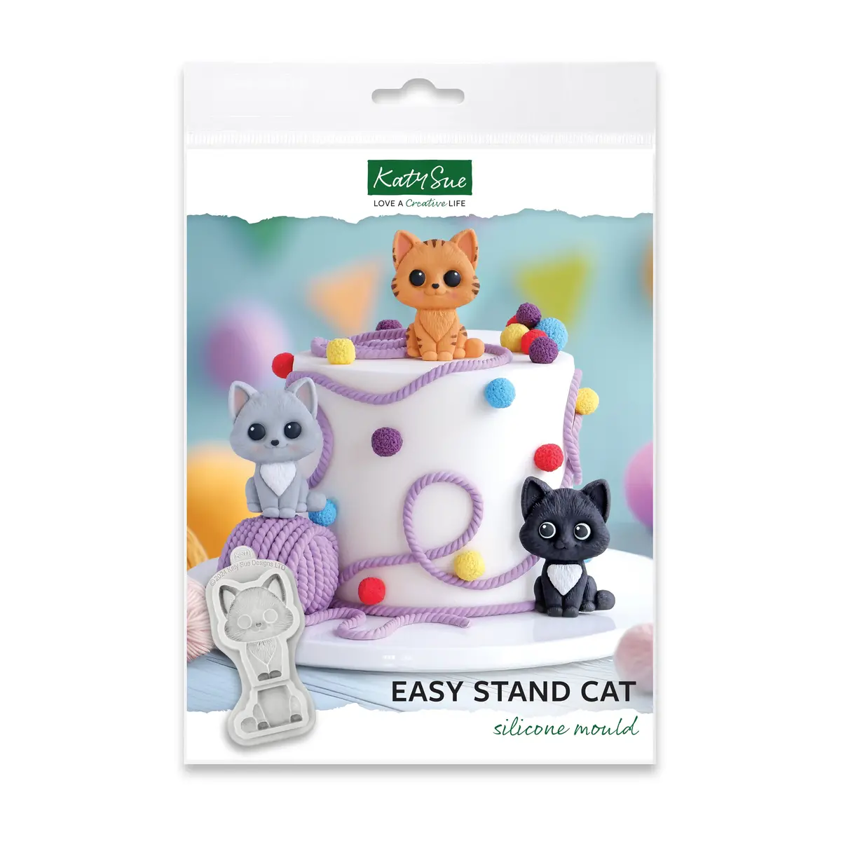 Katy Sue Easy Stand Cat Silicone Mould 1