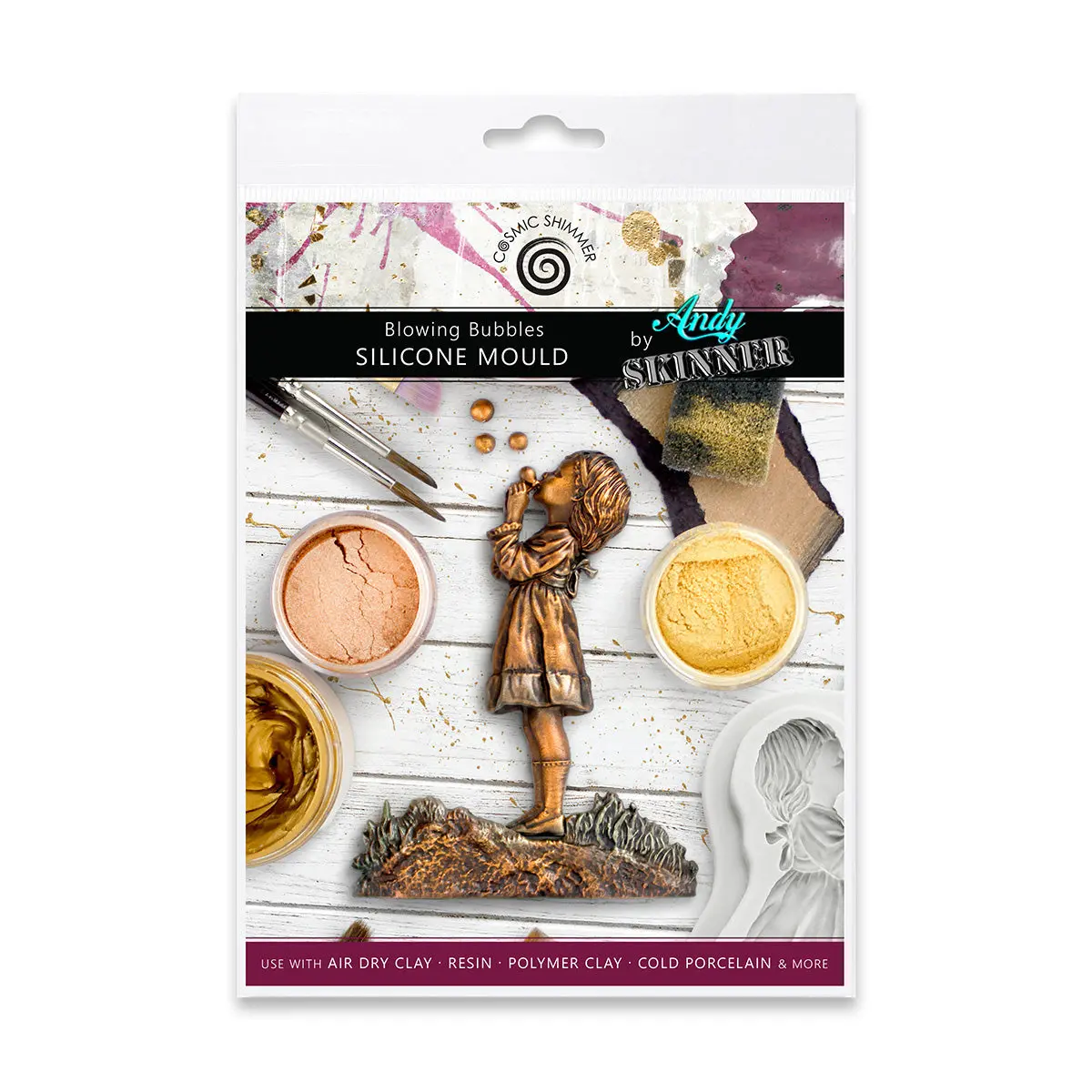 Cosmic Shimmer Blowing Bubbles Silicone Mould By Andy Skinner 1