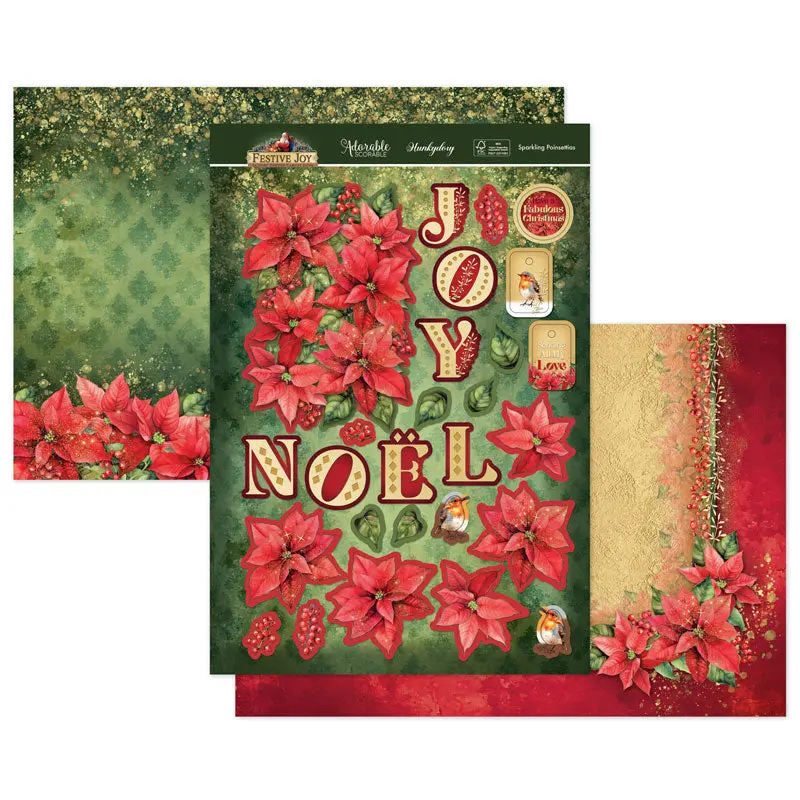 Sparkling Poinsettias Luxury Topper Set 1