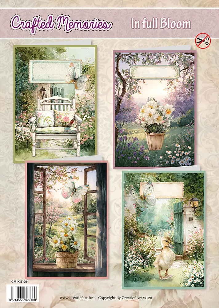 Creatief Art - Card Kit - In Full Bloom - 4 Pieces 1