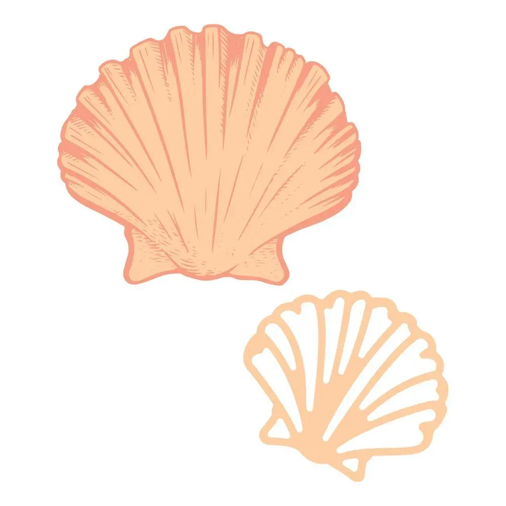 Couture Creations Seaside Girl Flat Seashell Mini Stamp And Die Set 1