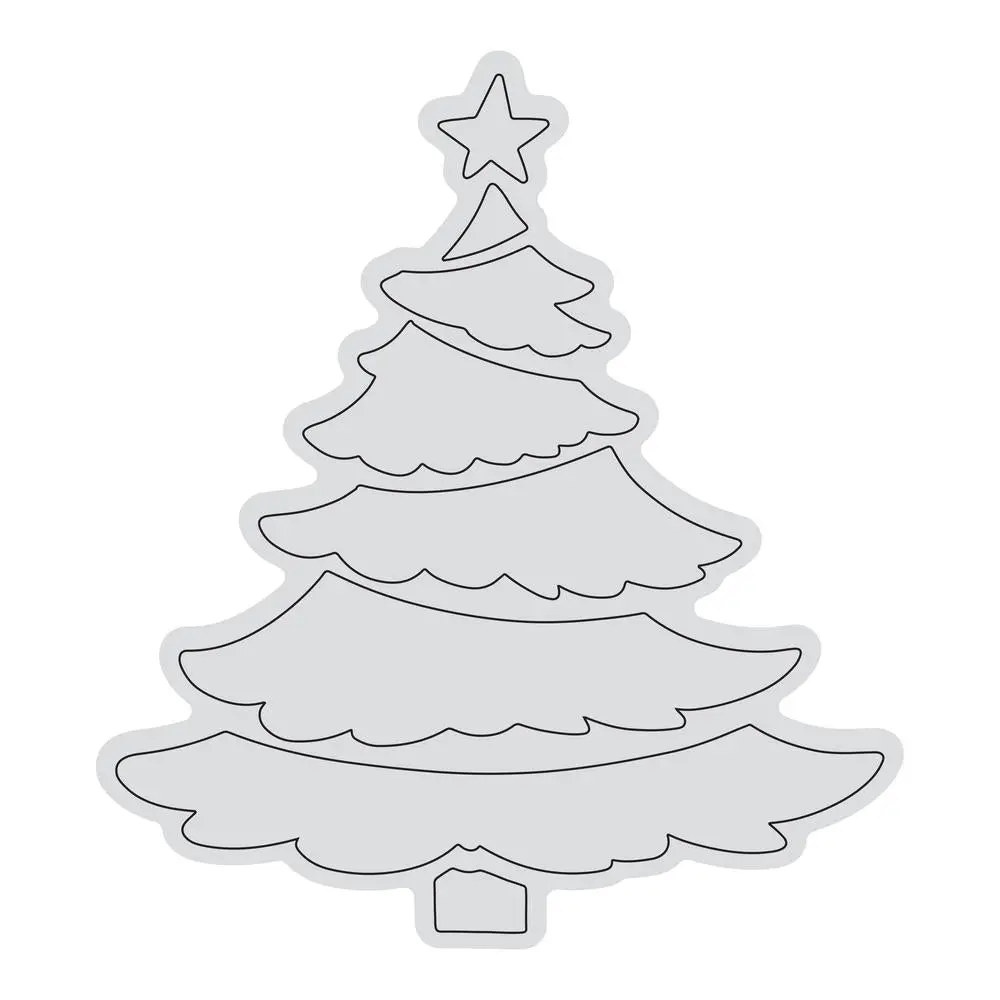 Tiered Tree Outline Stamp (1Pc) 1