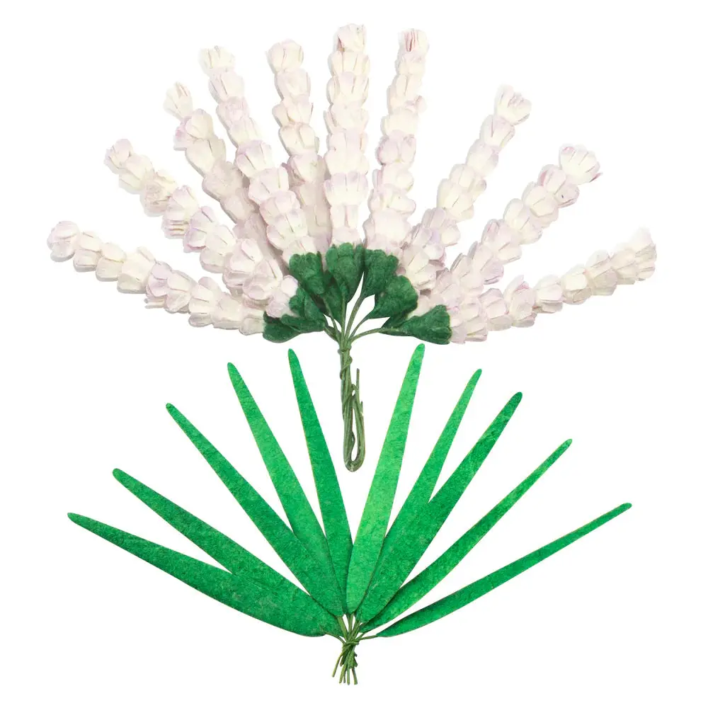 Couture Creations - Lavender Love Paper Flowers - 2-Tone Lilac Mulberry Paper Lavender Stems + Long Grass (20Pc) 1