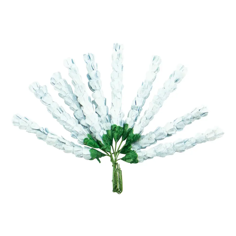 Couture Creations - Lavender Love Paper Flowers - 2-Tone Baby Blue Mulberry Paper Lavender Stems (10Pc) 1