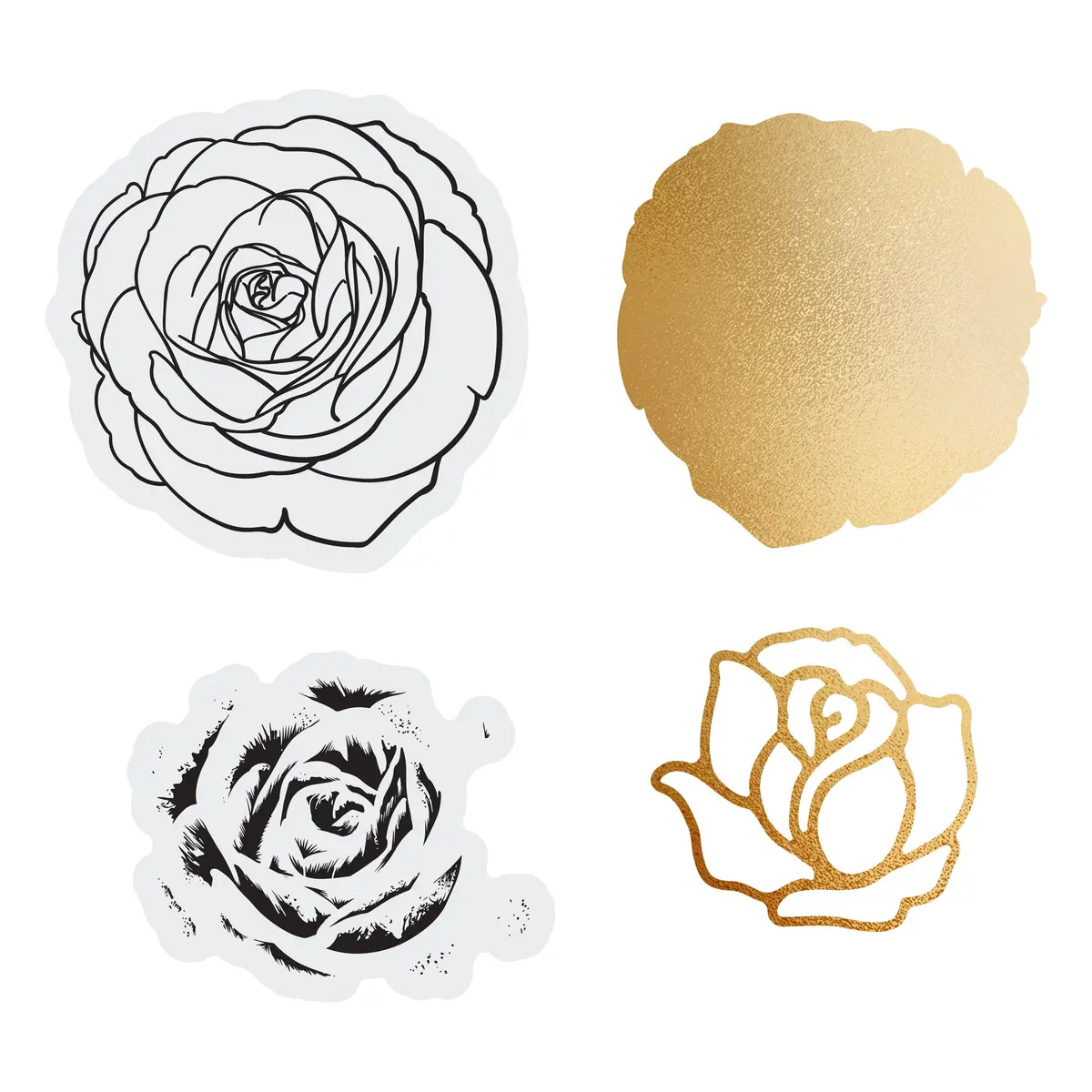 Couture Creations - Elegance Collection - Layering Stamp And Die Set  - Rose Mini (4Pc) 1