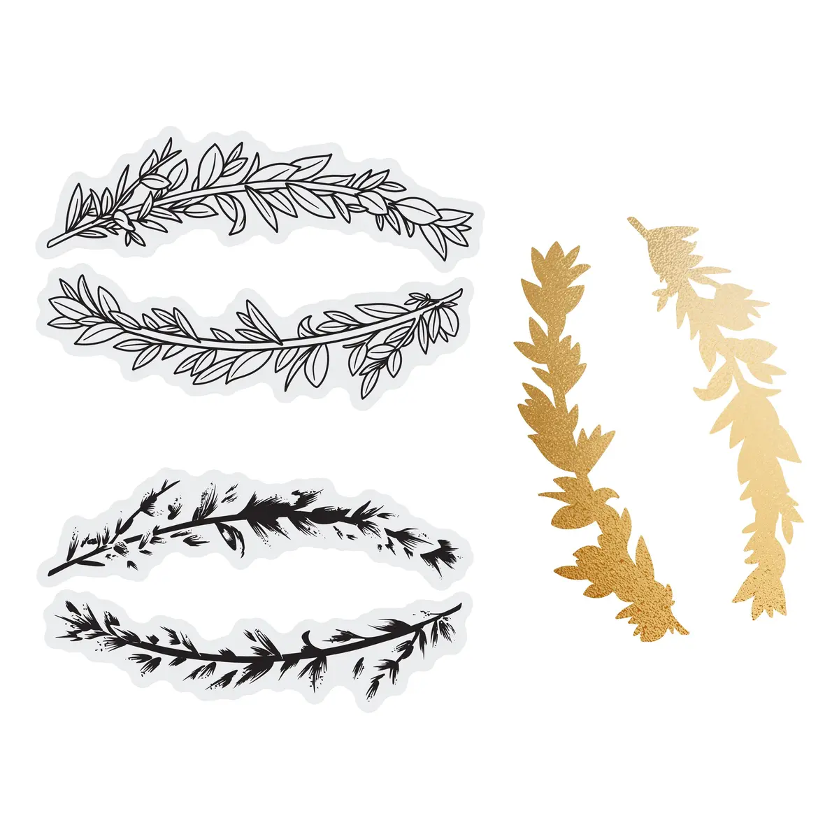 Couture Creations - Elegance Collection - Layering Stamp And Die Set - Curving Branches Mini (6Pc) 1