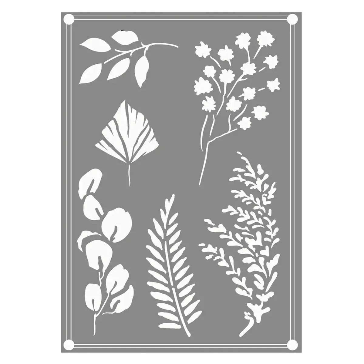 Couture Creations - Earthy Delights Mixed Leaves Stencil 2 1