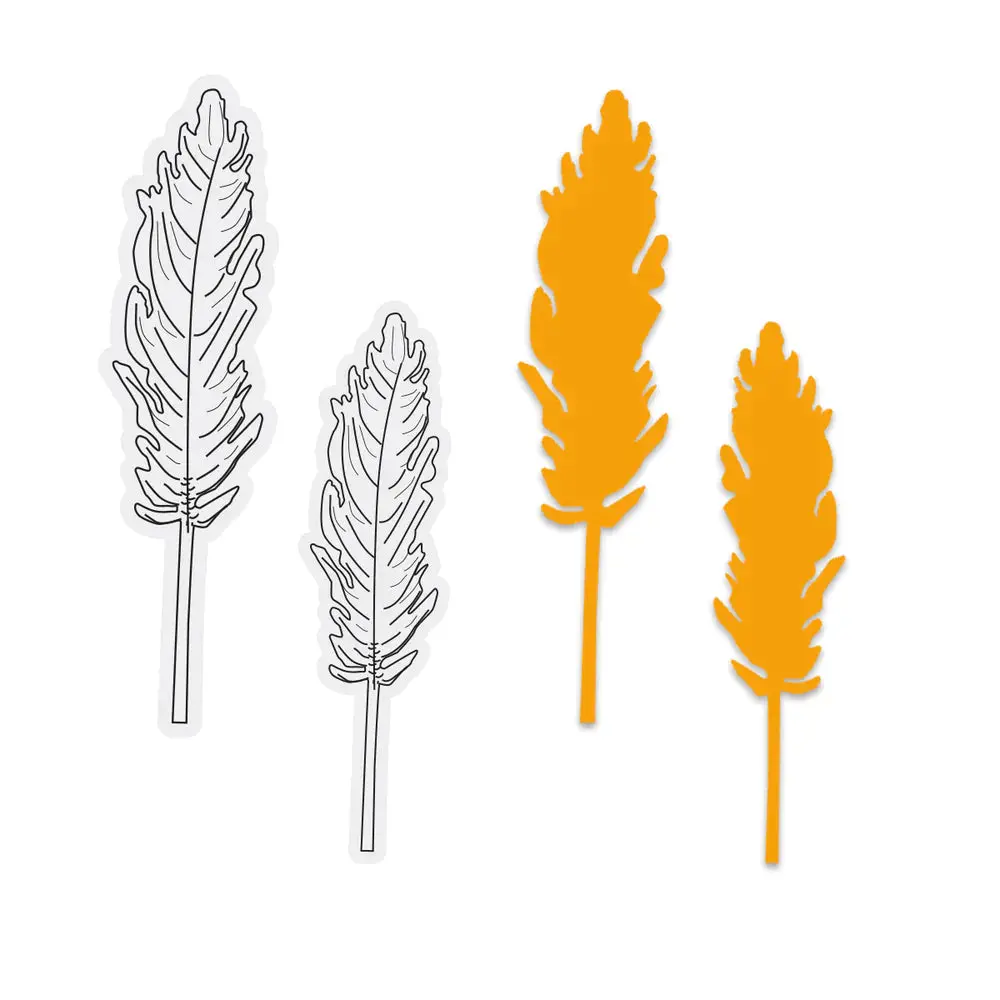 Couture Creations - Pampas Grass Stamp And Dies 1