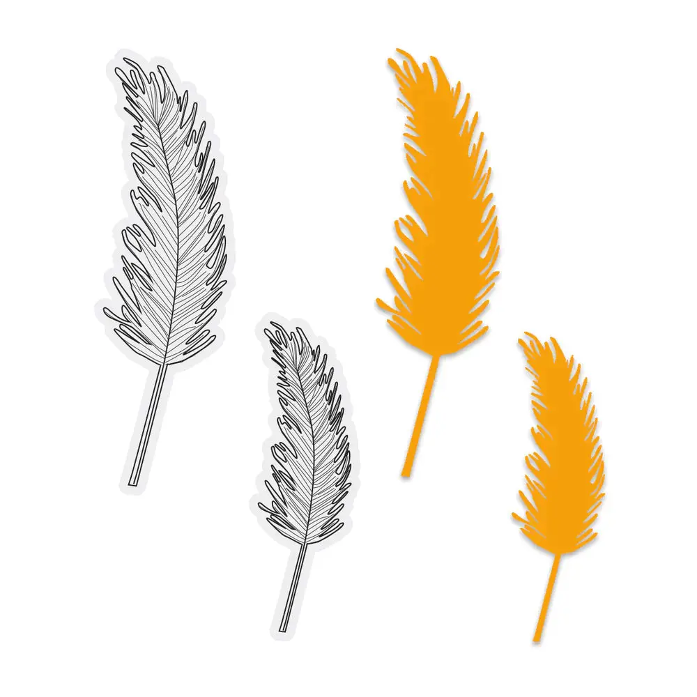 Couture Creations - Feather Stamp And Dies 1