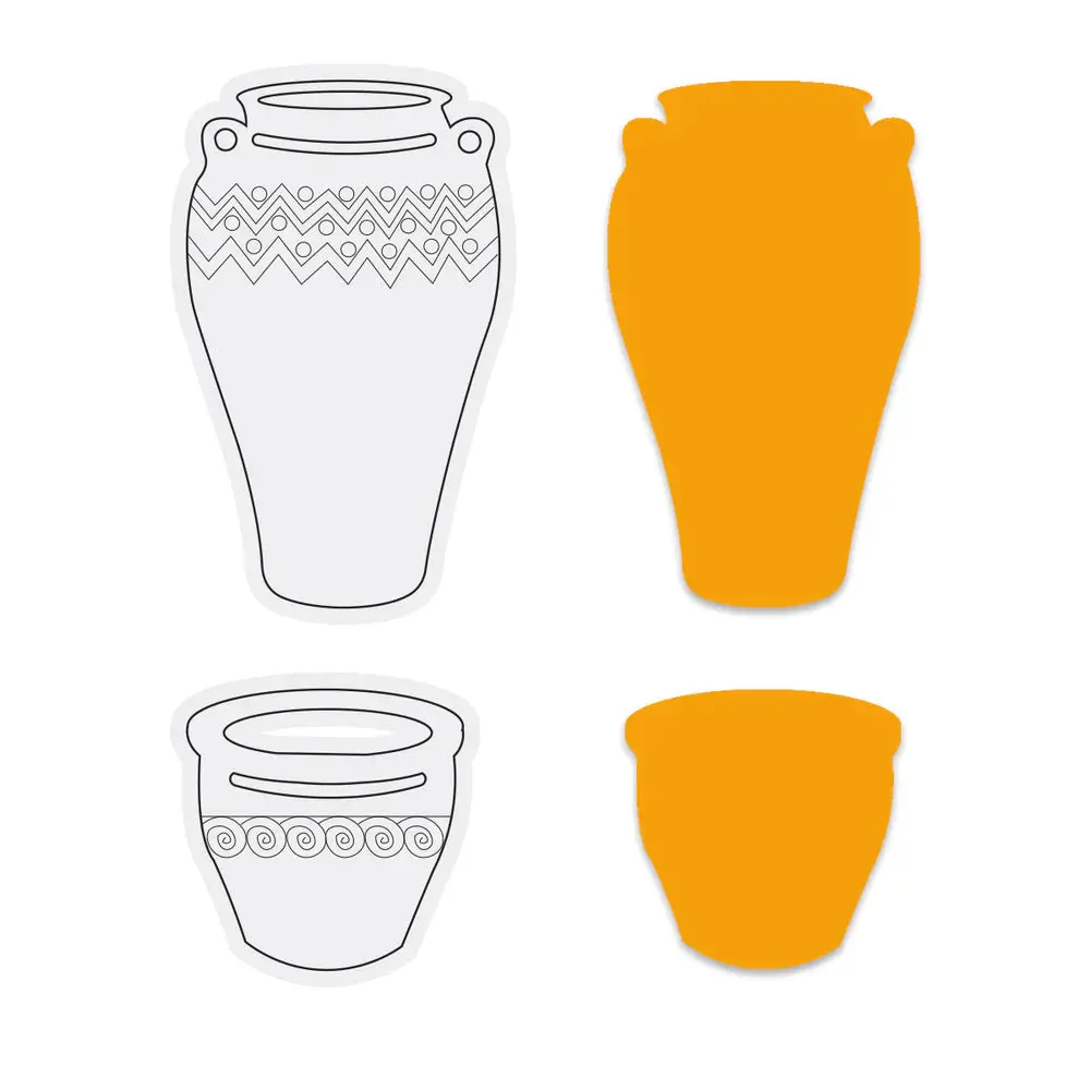 Couture Creations - Decorative Pots Boho Stamp And Dies 1