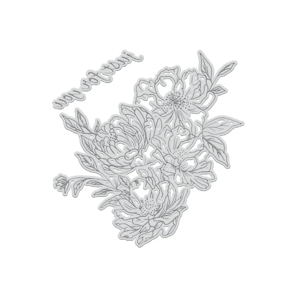Goletterpress Impression Stamp - Stamp 3 - Just For You Floral 1