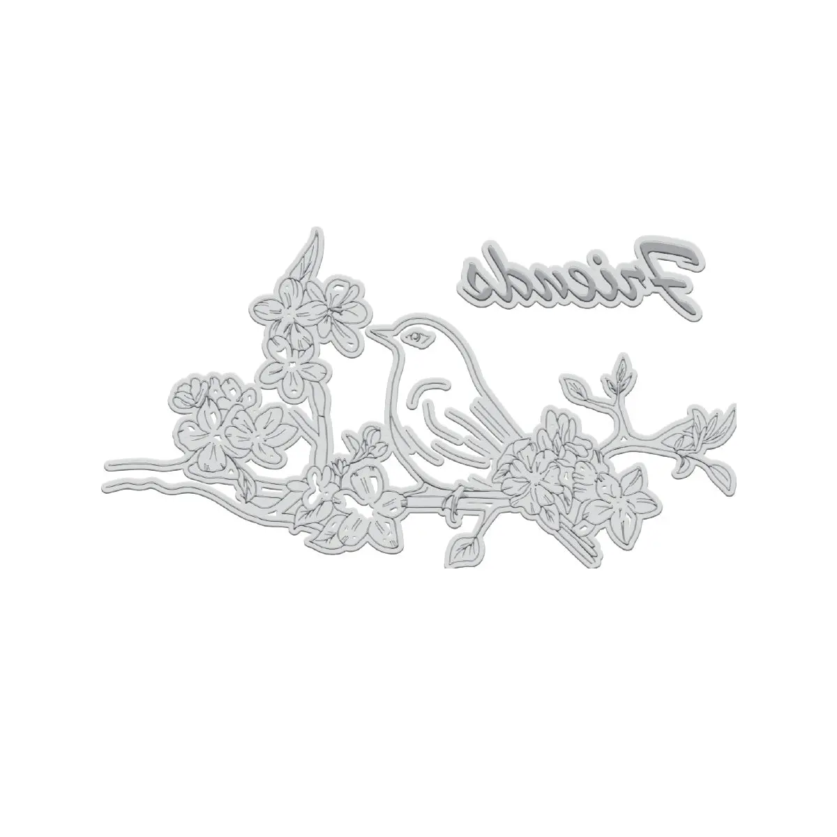 Goletterpress Impression Stamp - Stamp 8 - Friends Floral 1