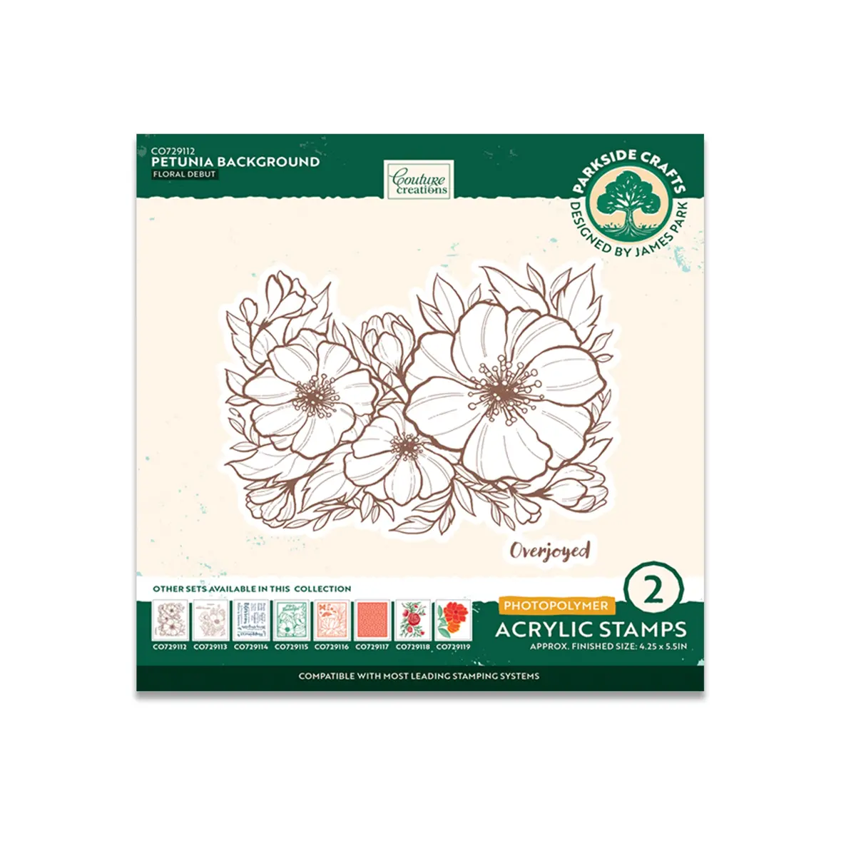 Petunia Background Acrylic Photopolymer Stamp Set (2Pc) 1