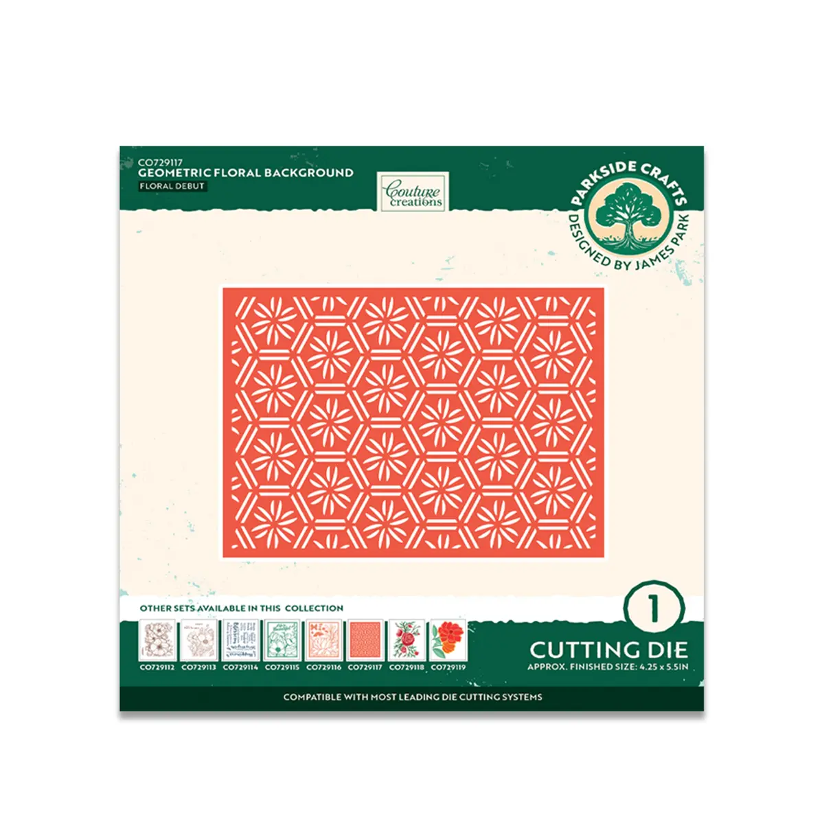 Geometric Floral Background Cutting Die Set (1Pc) 1