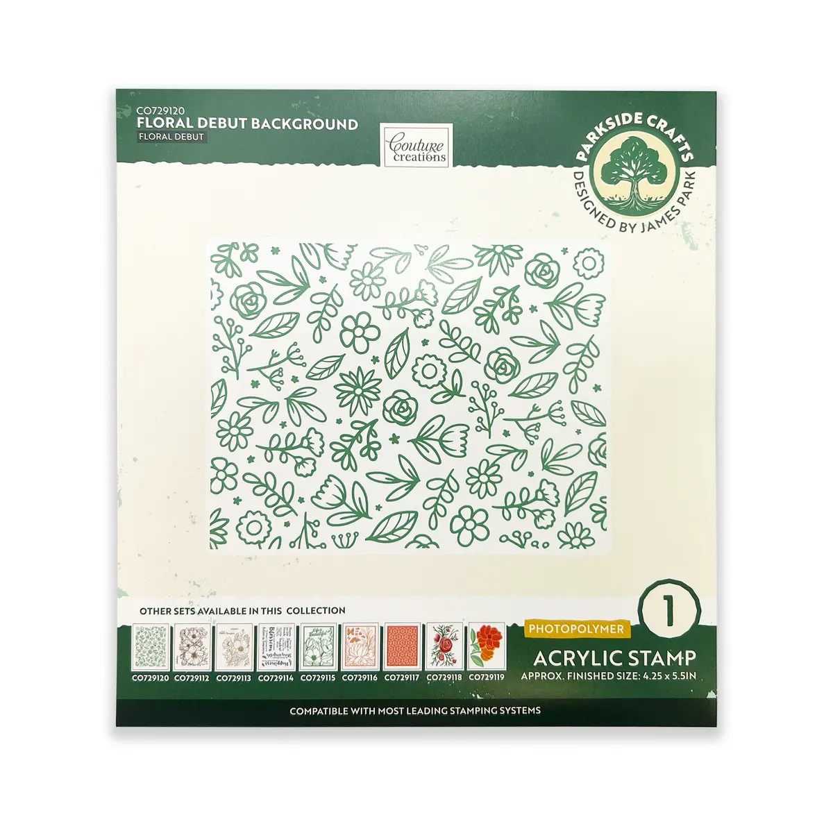Floral Debut Background Photopolymer Stamp Set (1Pc) 1
