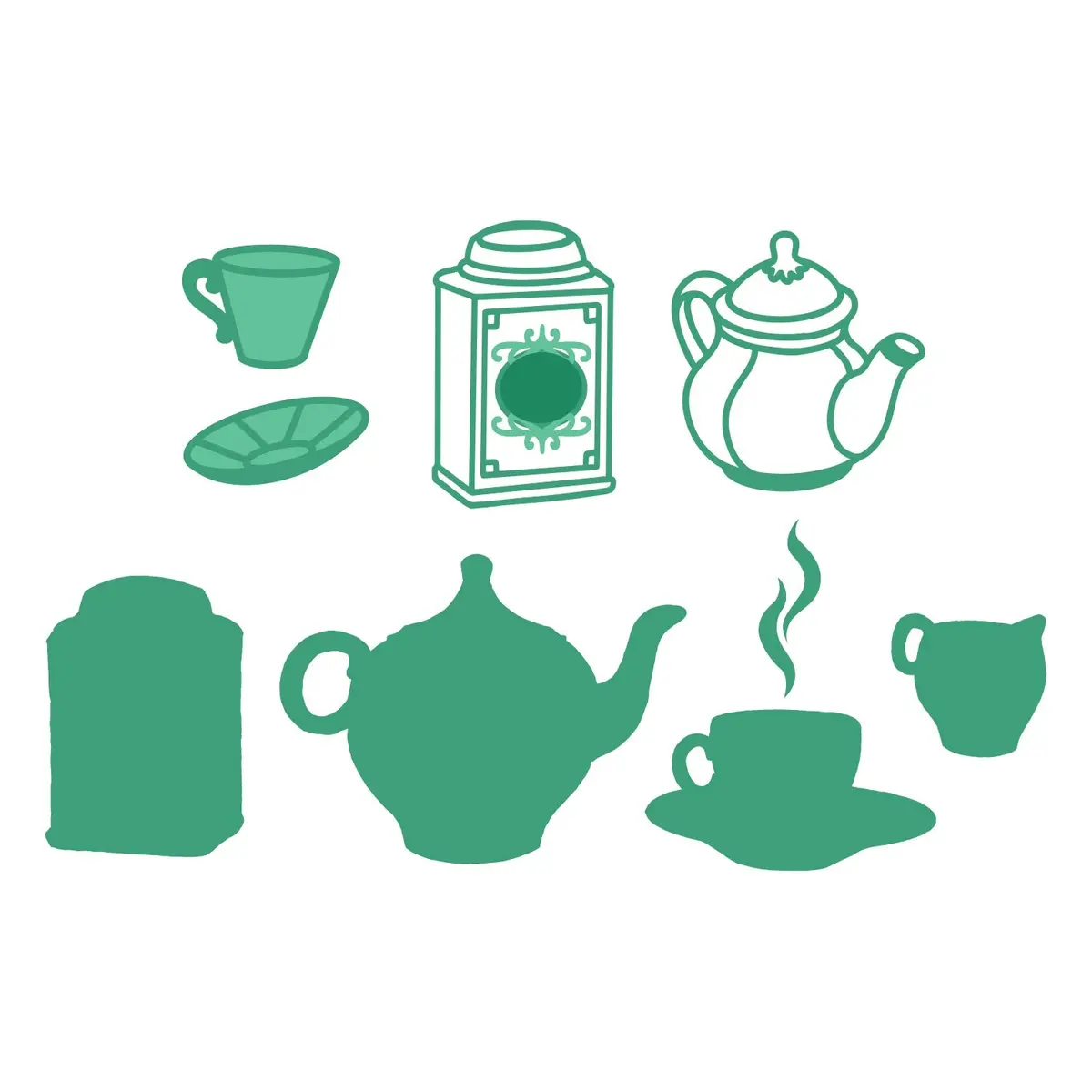 Tea Time Cutting Die Set (16Pc) 1