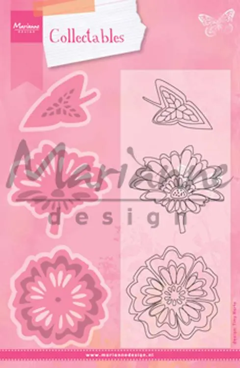 Marianne Design: Collectables Die & Stamp Set - Two Flowers 1