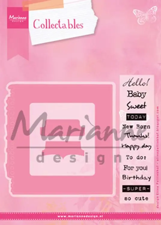 Marianne Design: Collectables Die & Stamp Set - Tab With Text 1