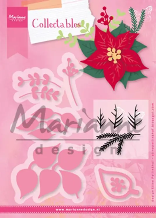 Marianne Design: Collectables Die & Stamp Set - Eline's Poinsettia 1