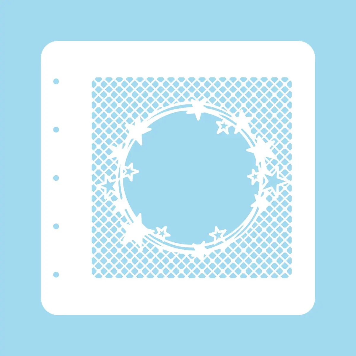 Stencil A6 For Magnetic Colour Set Christmas Time Stars In Strangled Circles 1