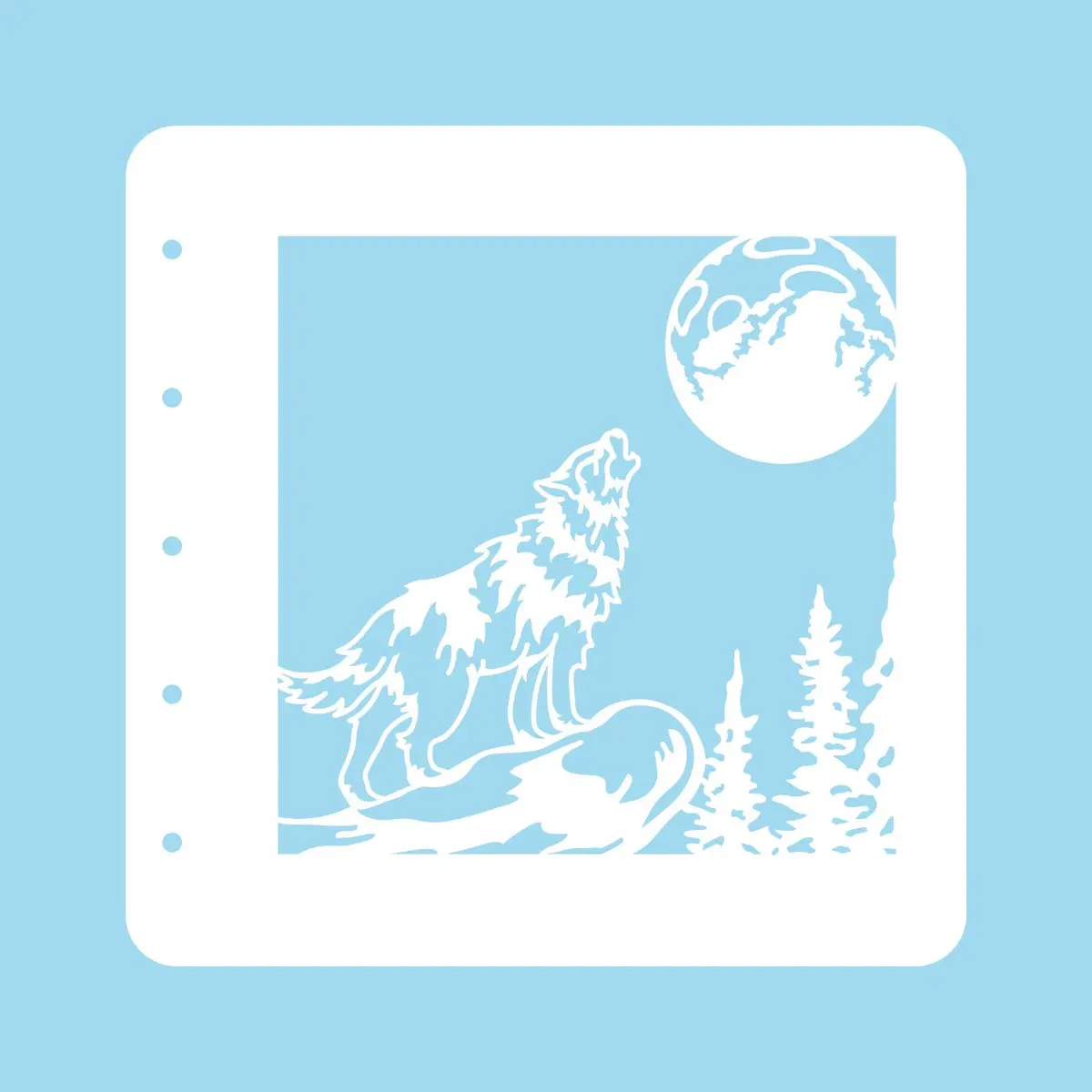 Stencil A6 For Magnetic Colour Set Christmas Time Wolf 1