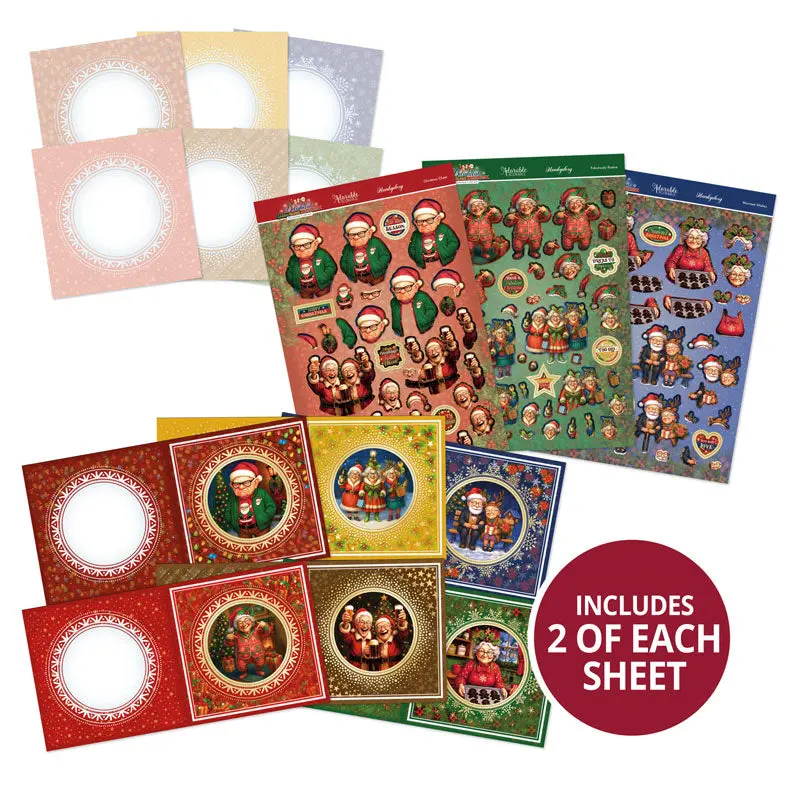 Delightful Golden Oldies Festive Fun Decoupage Card Kit 1