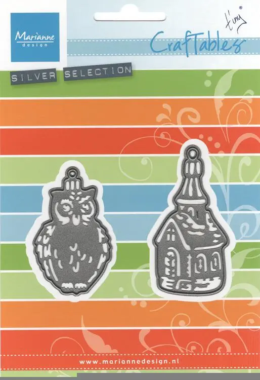 Marianne Design: Craftables Dies - Tiny's Ornaments Church & Owl 1