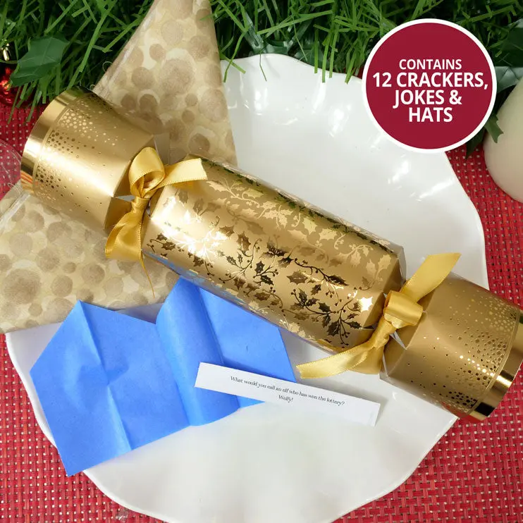 Luxury Christmas Crackers - Glistening Gold 1