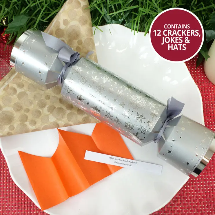 Luxury Christmas Crackers - Silver Shimmer 1