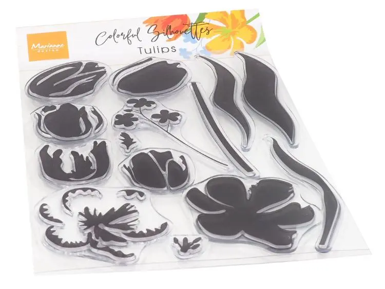 Colorful Silhouettes Tulips Clear Stamps 1