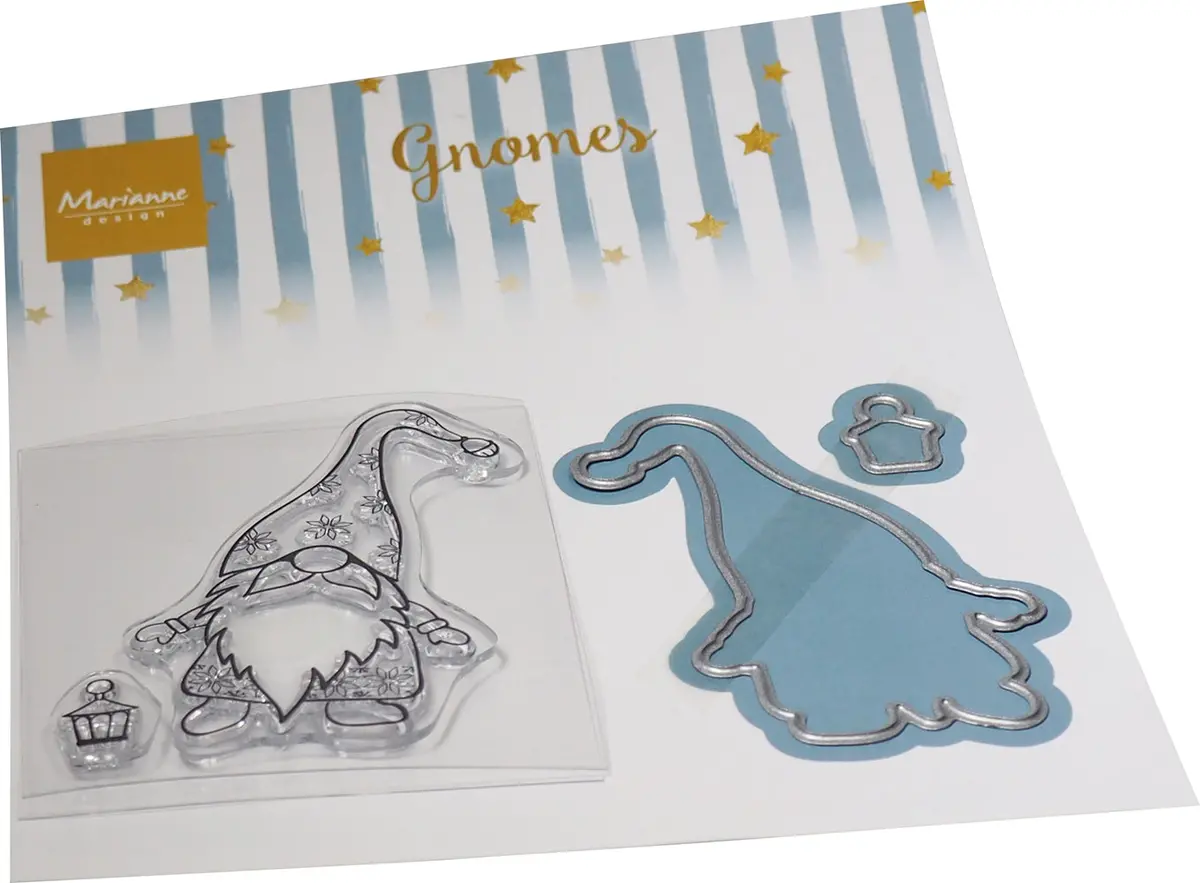 Marianne Design Clear Stamp & Die Set - Gnome & Lantern 1