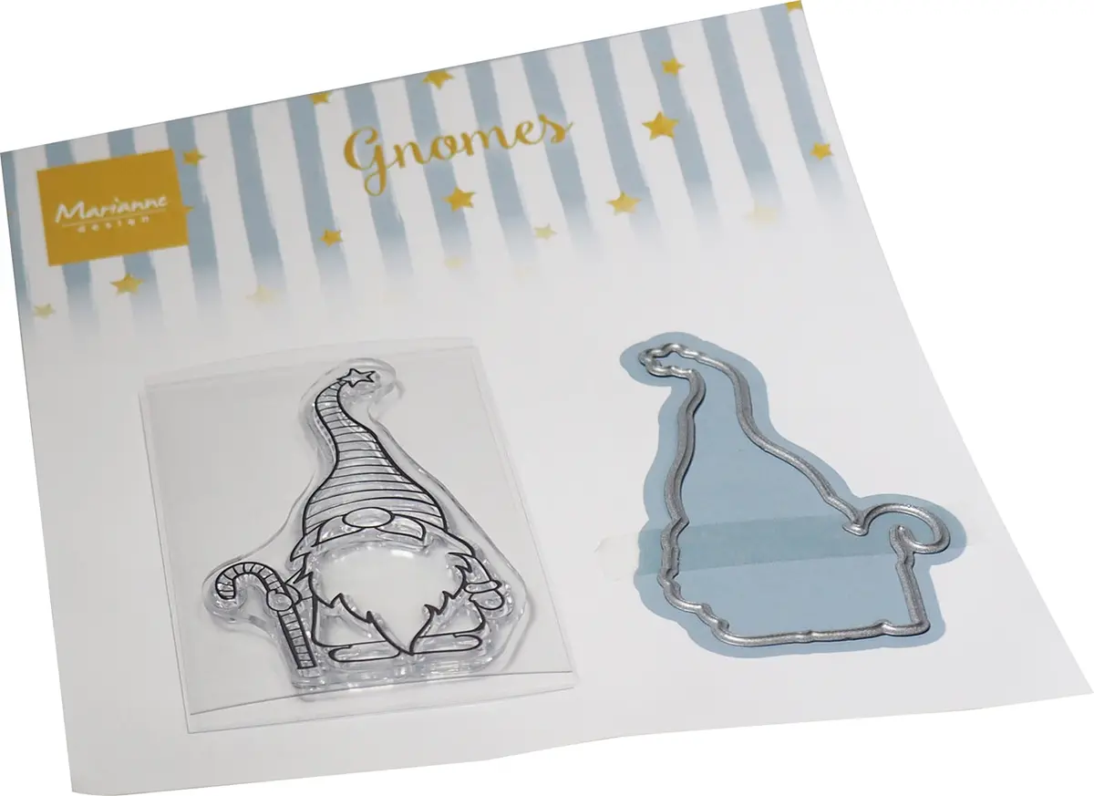 Marianne Design Clear Stamp & Die Set - Gnome & Cane 1