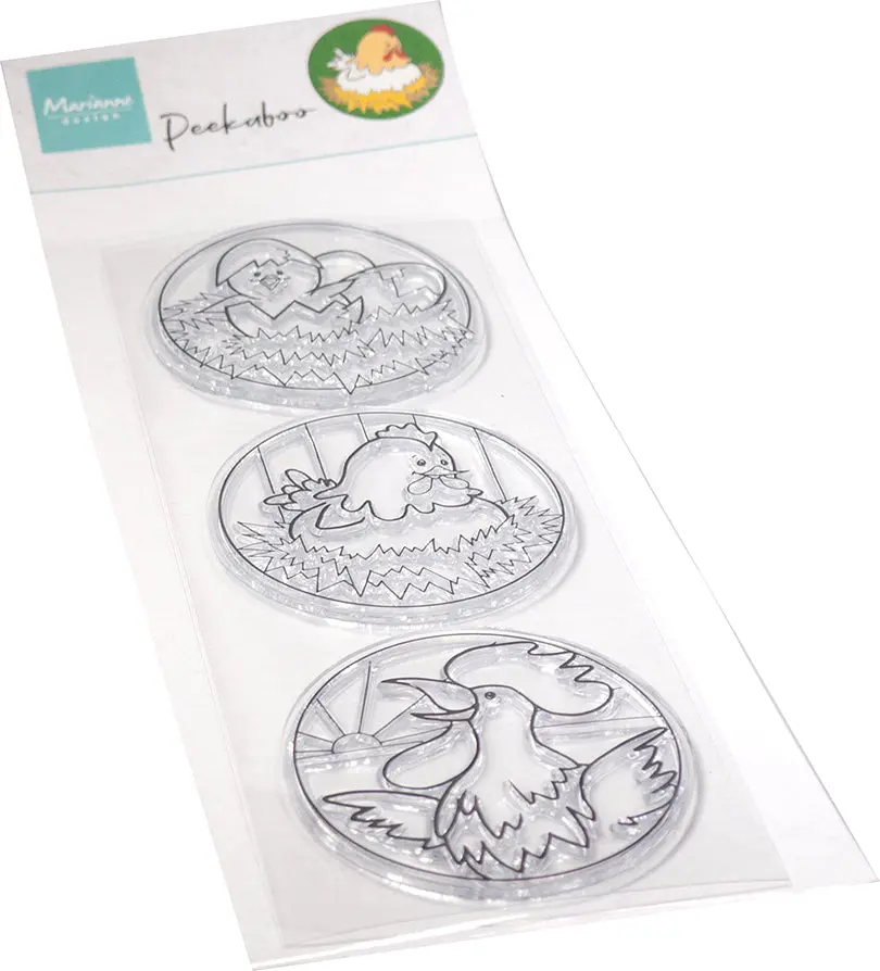 Marianne Design Clear Stamp - Hetty's Peek-A-Boo Chicken Family 1