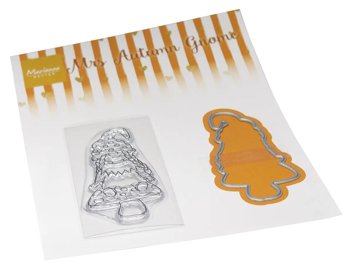 Marianne Design Stamp & Die Set - Mrs. Autumn Gnome 1