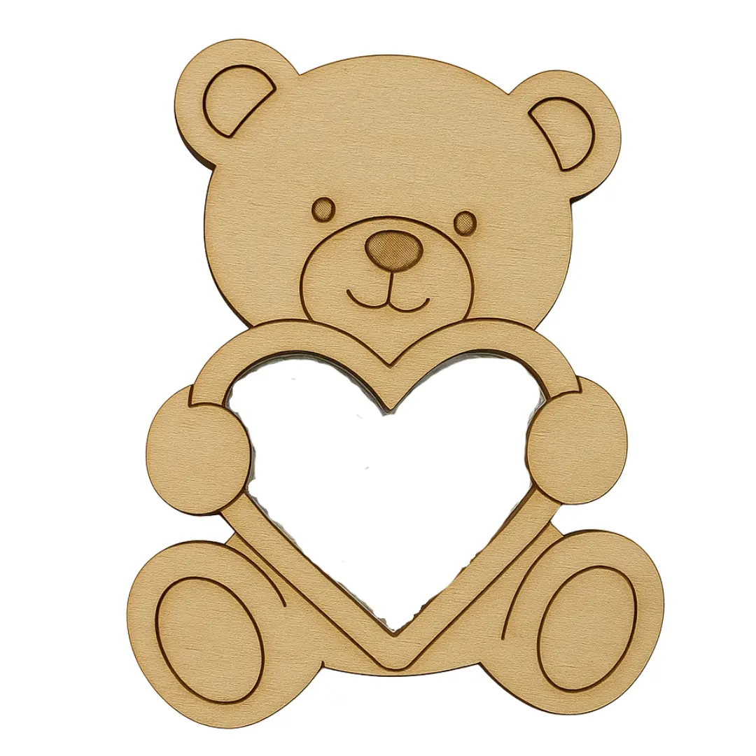Craftreat 3D Shaker Chipboard - Teddy With Heart 1