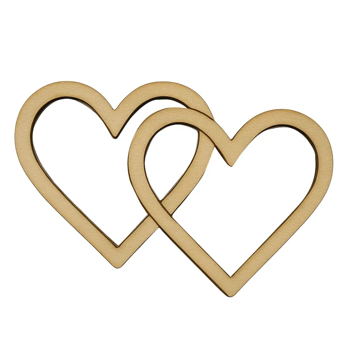 Craftreat 3D Shaker Chipboard - Interlocked Hearts 1
