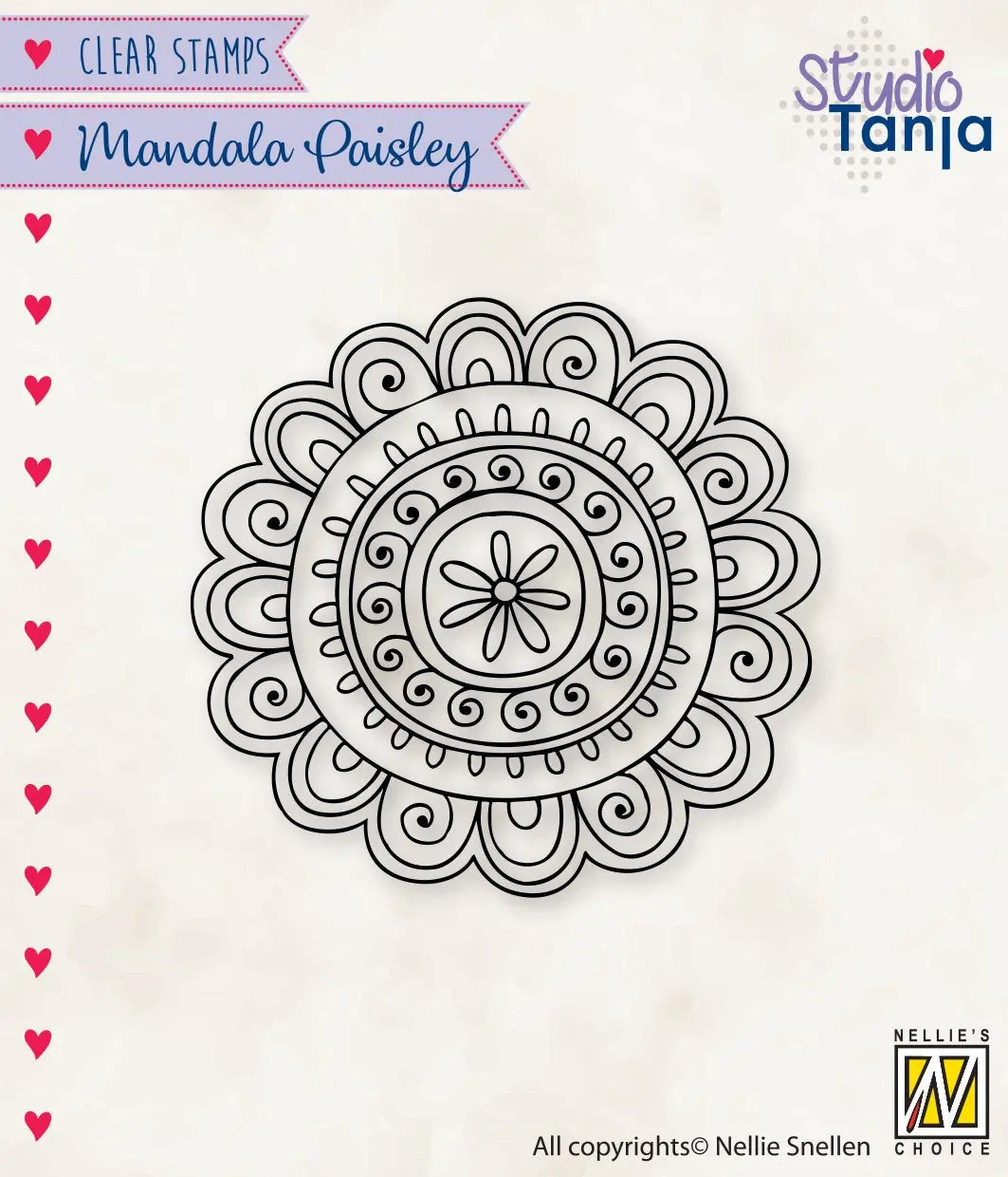 Nellie's Choice Clear Stamp Mandalas Paisley Flower 1