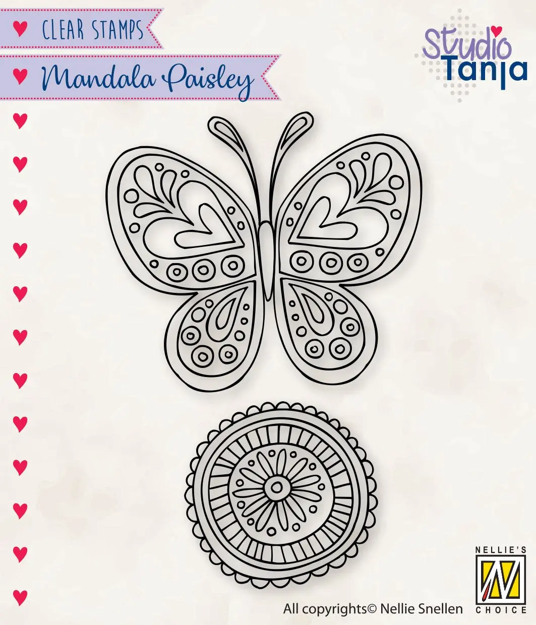 Nellie's Choice Clear Stamp Mandalas Paisley Butterfly 1