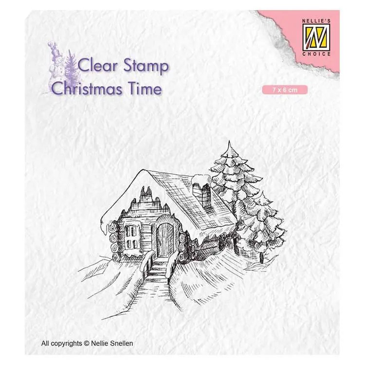 Nellie's Choice Clear Stamp Cosily Snowy Cottage 1