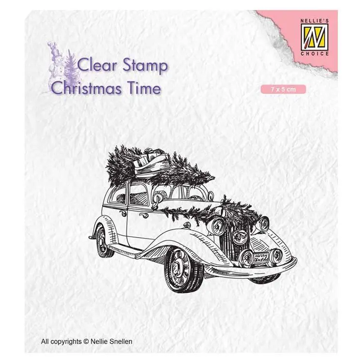 Nellie's Choice Clear Stamp Christmas Tree Transport 1