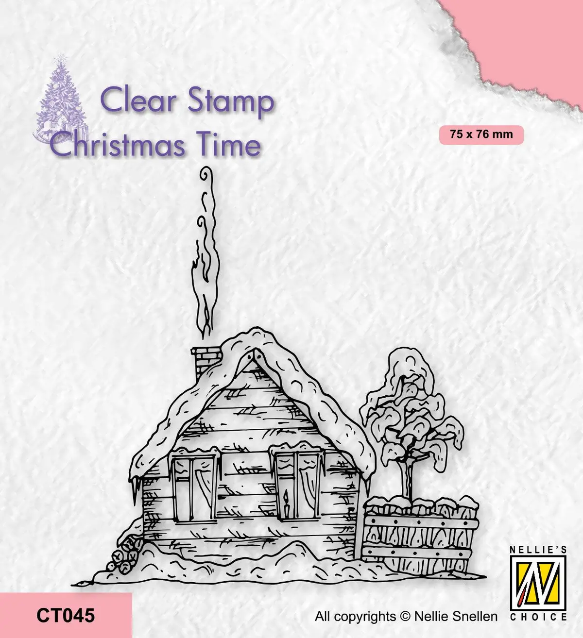 Nellie's Choice Clear Stamp Christmas Time - Snowy Cottage-2 1