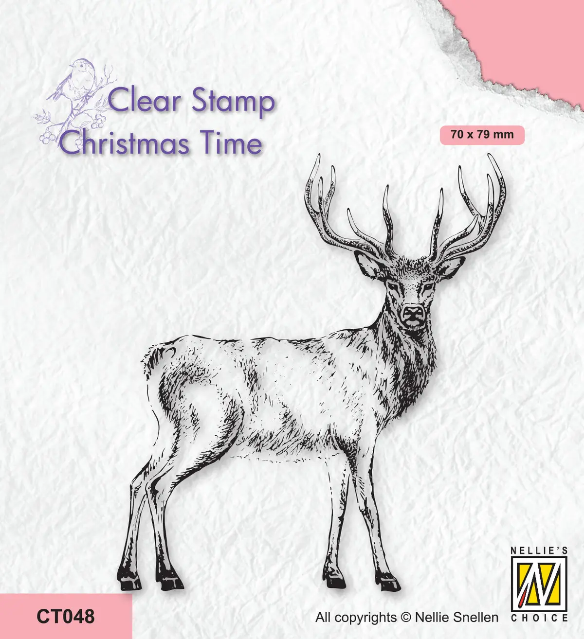 Nellie's Choice Clear Stamp - Christmas Time - Deer 1