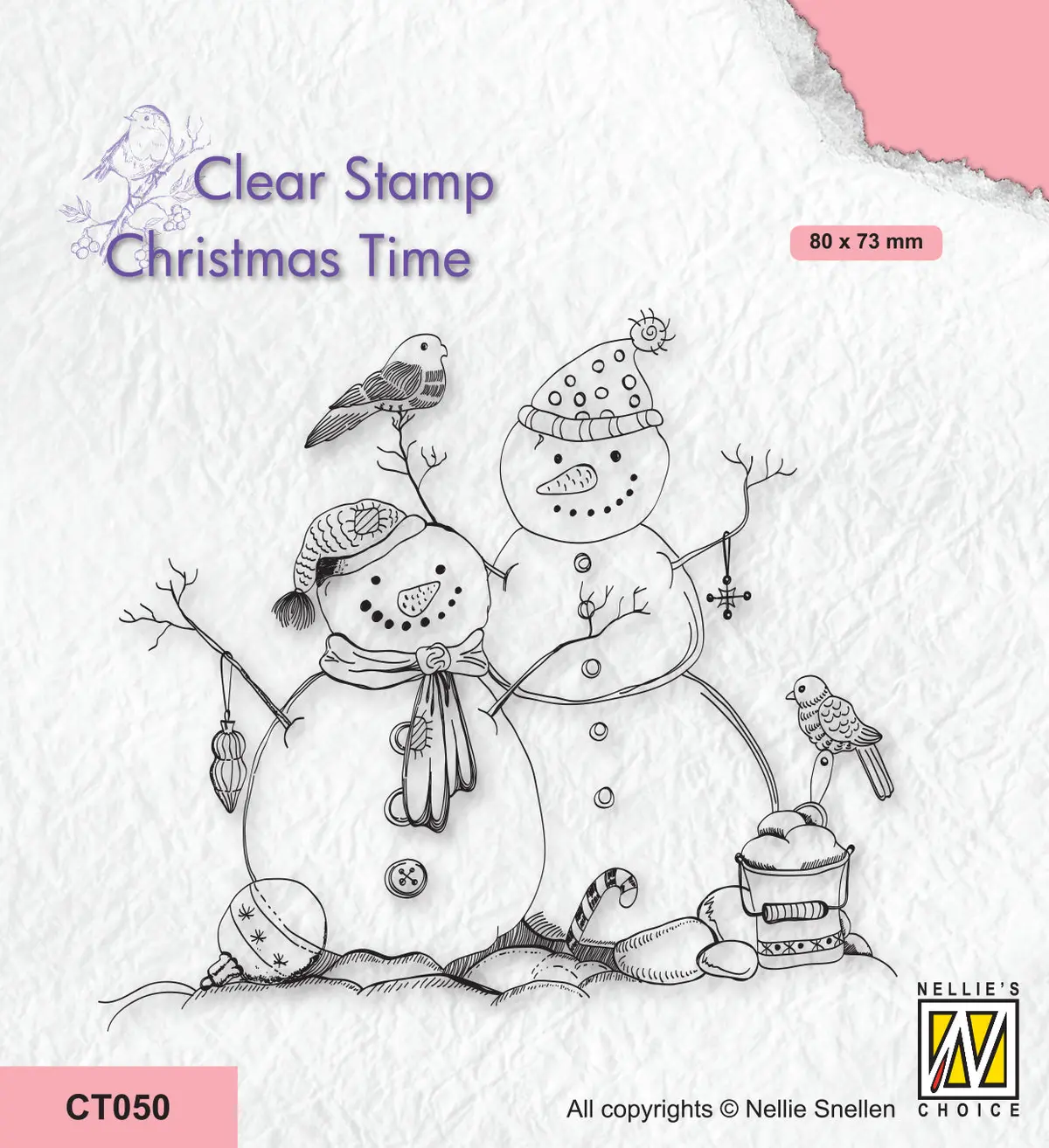 Nellie's Choice Clear Stamp - Christmas Time - Snowmen 1