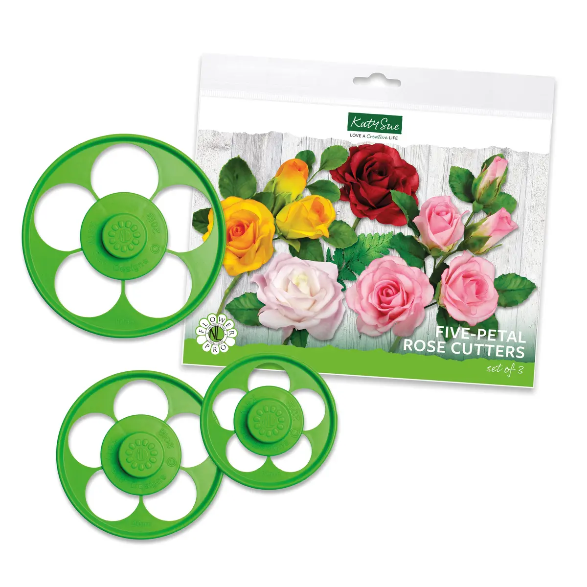 Flower Pro Five Petal Rose Cutter - Set Of 3 1